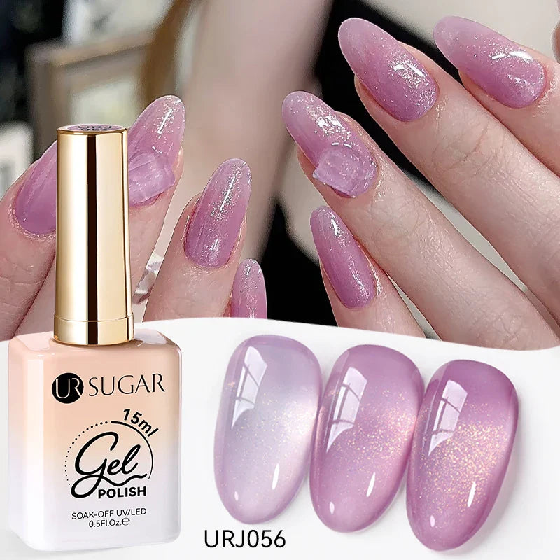UR SUGAR 15ml Jelly Nude Gel Nail Polish Light Pink Translucent Color Soak Off UV LED Gel Varnish Nail Art DIY Fashion Manicure