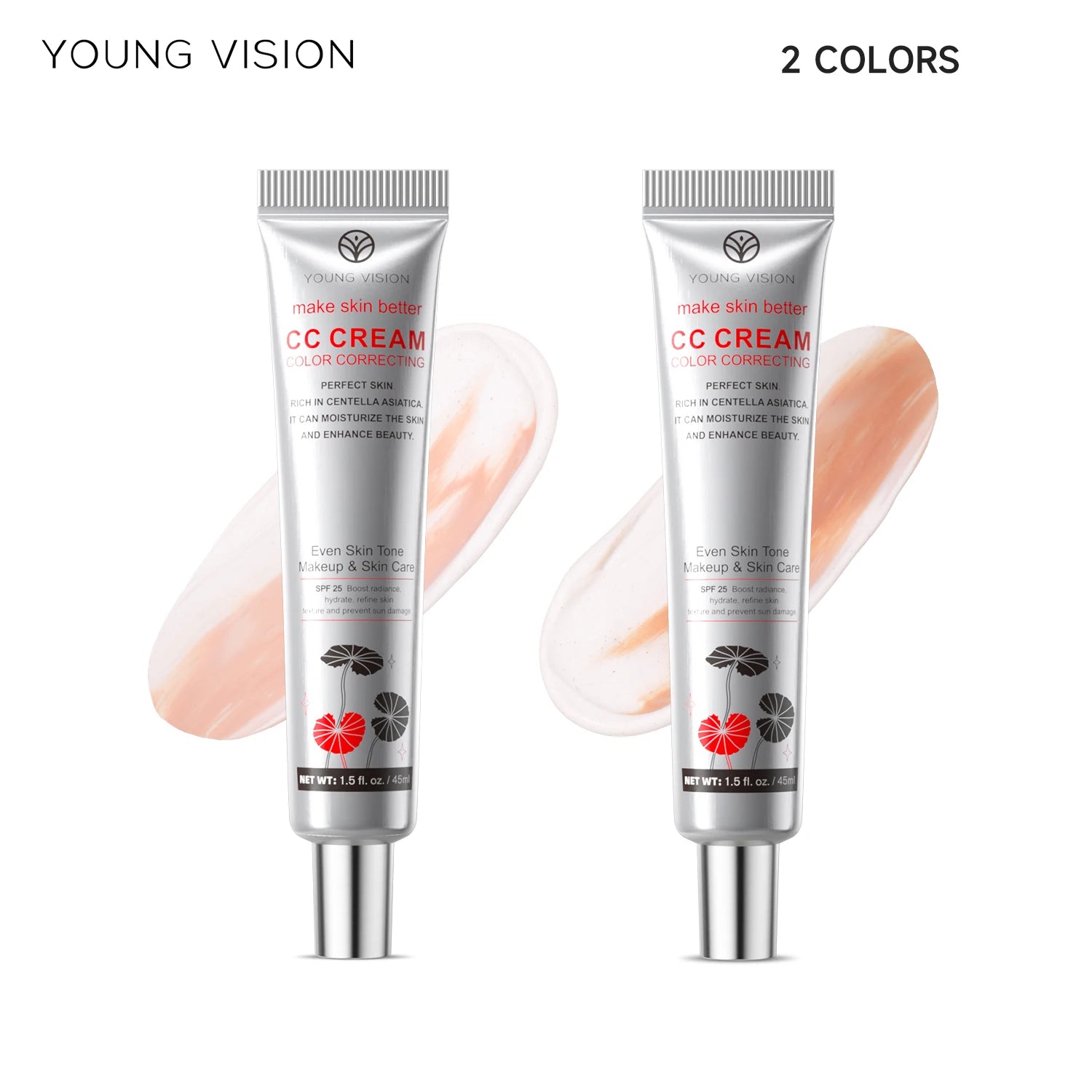 1PC/2PCS 45ml Brightening CC Cream Centella Asiatica Repairing BB Cream Natural Concealing Whitening Foundation Liquid Cosmetics