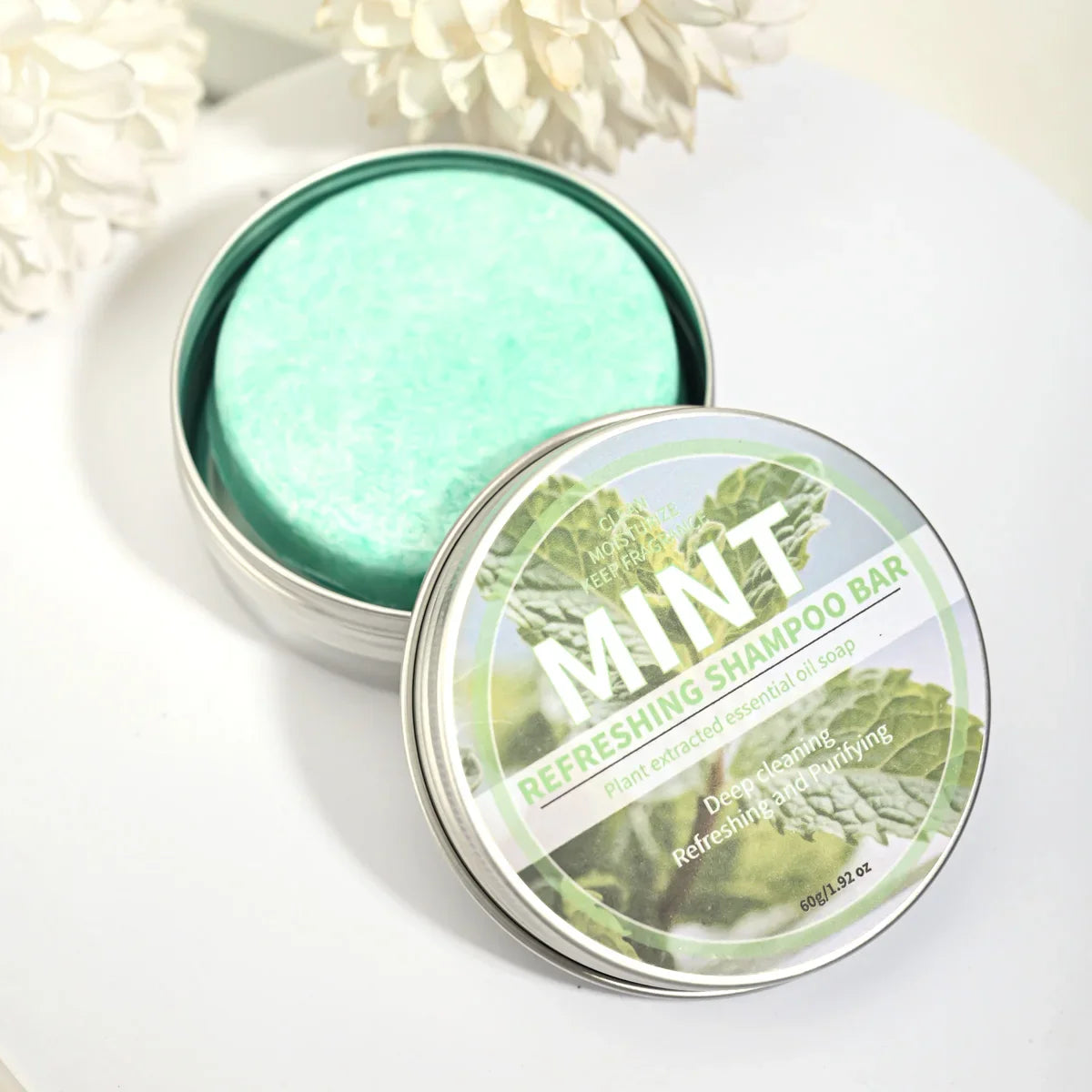 Mint Cool Shampoo Soap Bar, Plant Essential Oil Hair Care Soap, Deep Cleansing Natural Oil Soap