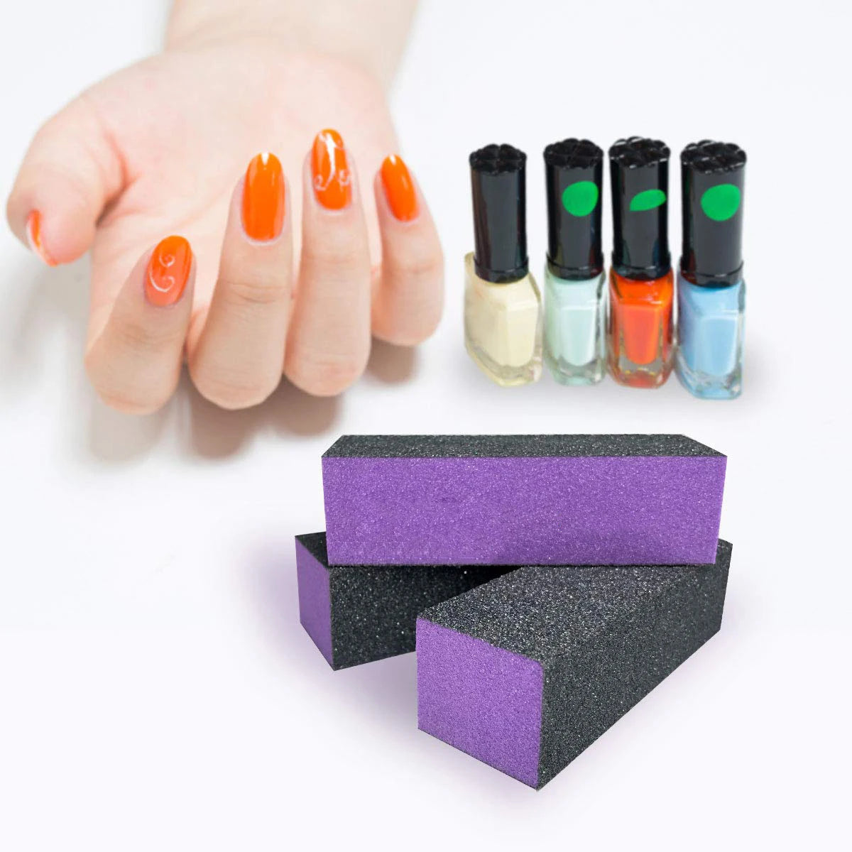 Nail Buffer Sanding Block Polisher Buffing File 60/100 Grit for Acrylic Nail Art Kit Manicure Tools 10 PCS