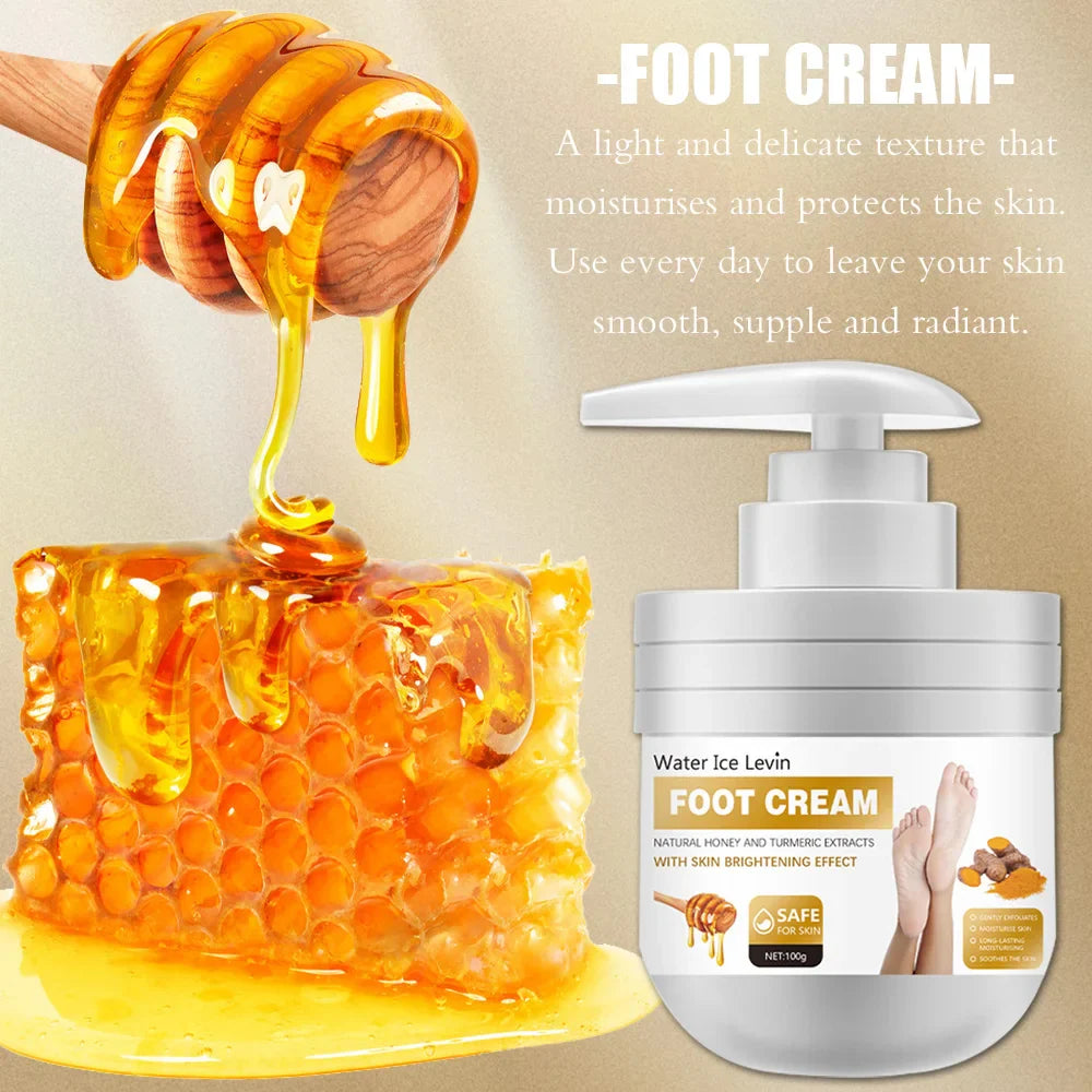 Honey Foot cream rich in collagen, oil dry exfoliating heel skin moisturizer, suitable for home hand and foot care