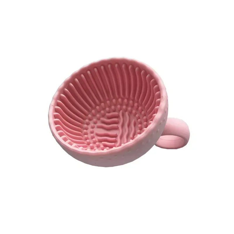 1pc Quick Clean Makeup Brush Cleaner Silicone Scrubber Box Beauty Egg Powder Puff Non-slip Deep Cleaning Bowl Clean Mat Tools