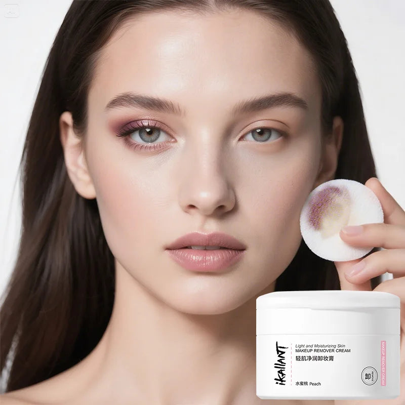 Skin-Friendly Moisturizing Makeup Remover Cream, Powerful Makeup Remover and Skin Moisturizer. Two-Step Makeup Removal, Natural