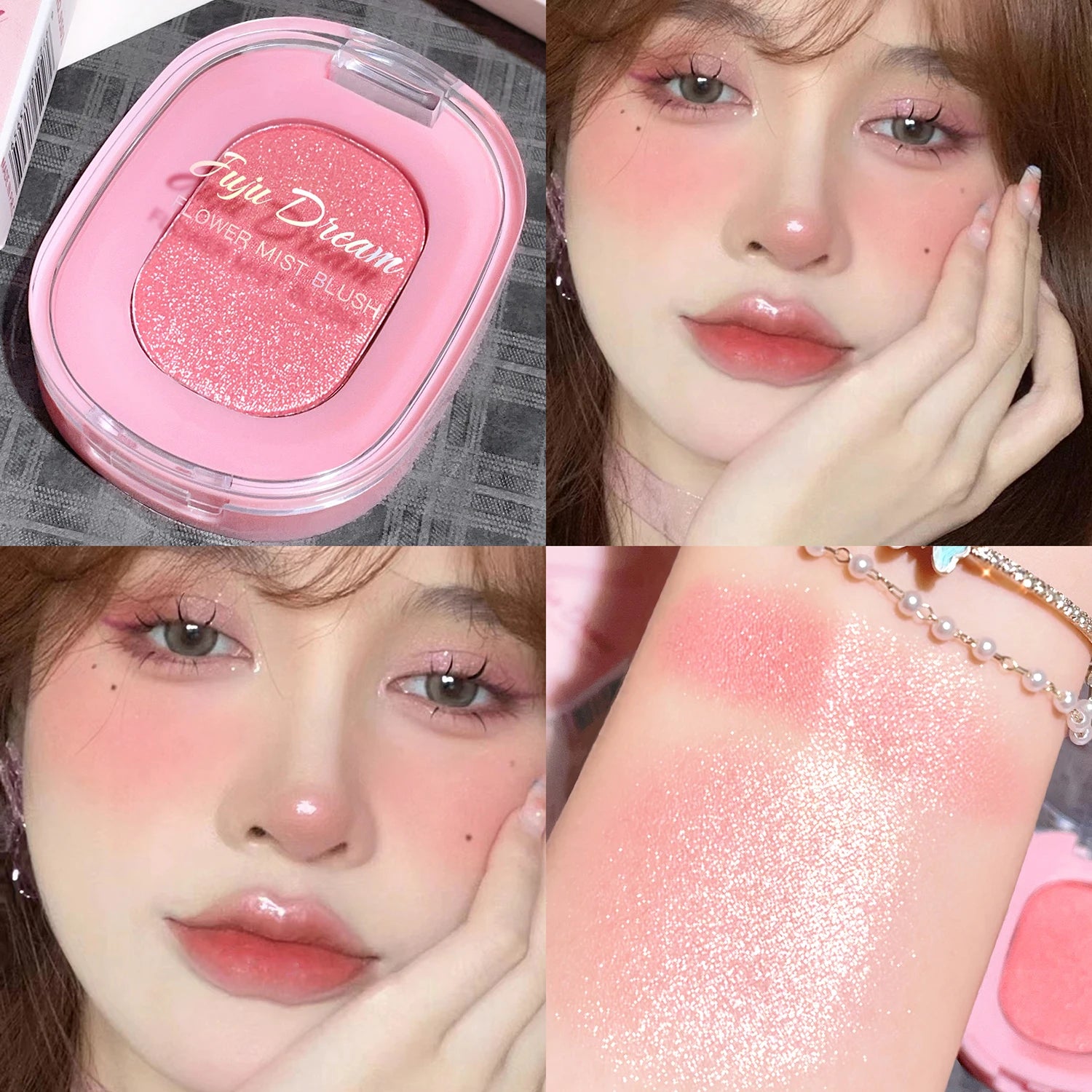 JUJu DREAM Flower Mist Blush Disc Monochrome Matte Powder Fine Flash Monochrome Blush Disc