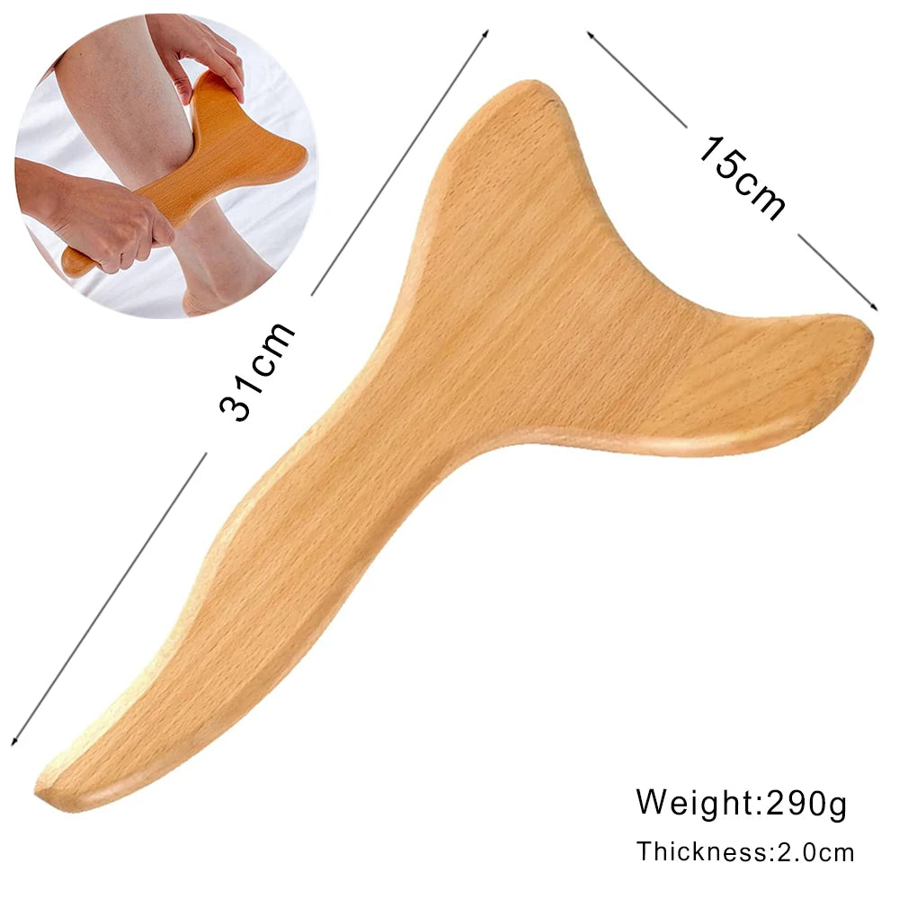 Wooden Massage Tools Wood Lymphatic Drainage Massager Anti Cellulite Body Shaping Tools for Beauty, Gua Sha, Sore Muscle Relief