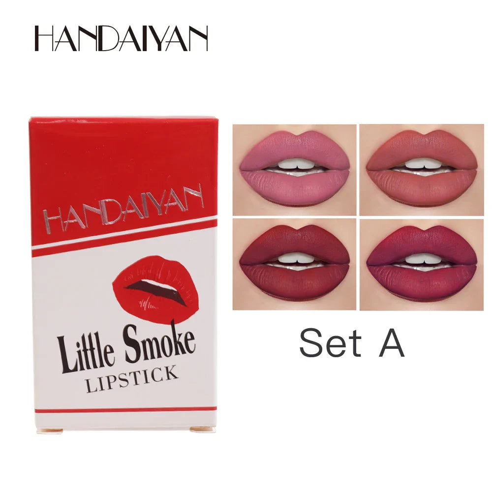 Handaiyan 4 colors Matte lipstick set velvet long-lasting non-fading women's Popular Hot Selling Makeup Lips cosmetics