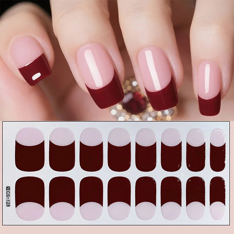 Full Cover Nail Stickers Fashion Nail Polish Nail Decoration Sparkling Glitter Self Adhesive Manicure Designer Nail Art Sticker