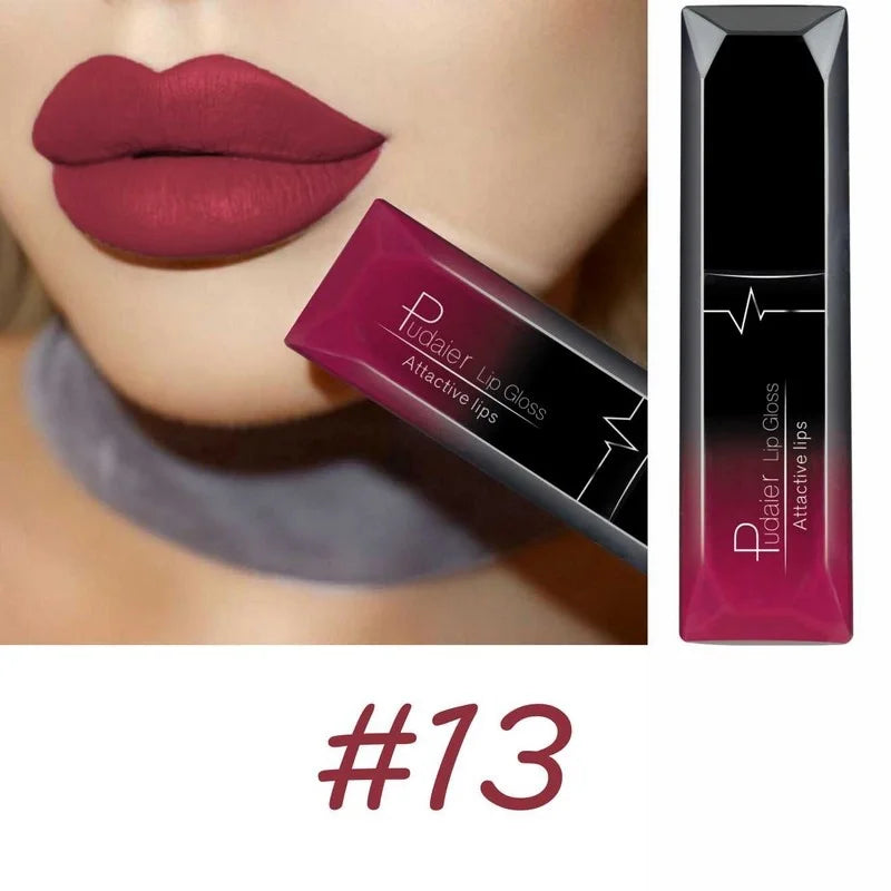 Long Lasting Velvet Matte Liquid Lipstick Waterproof 17 Colors Non Stick Cup Kissproof Lip Tint Gift for Women