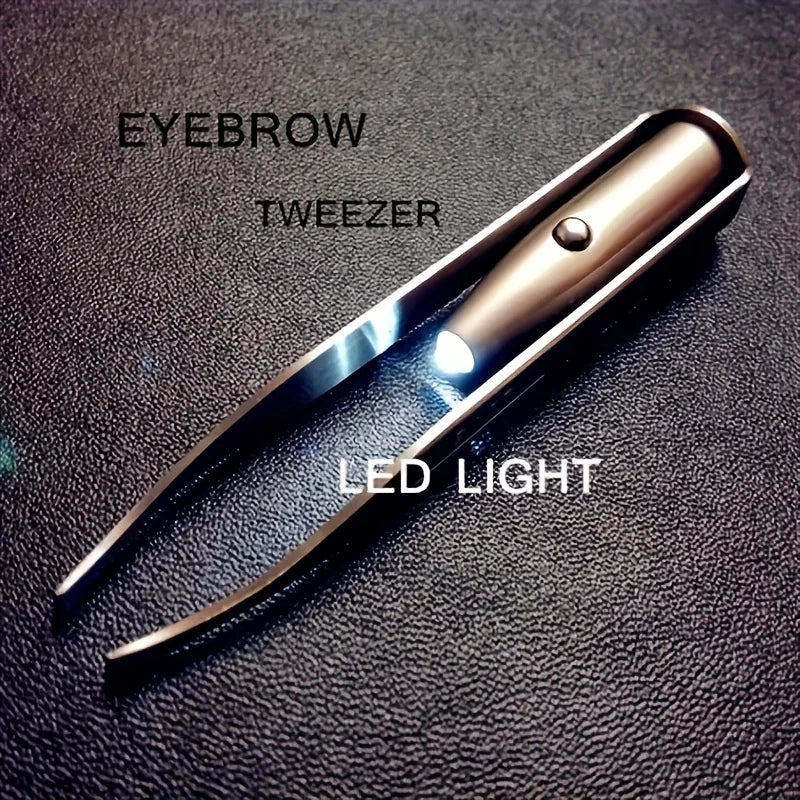 1/2pcs Upgraded LED Light Brow Tweezers Tool with Intelligent Design for Perfect Eyebrow Shaping and Fake Lash Application