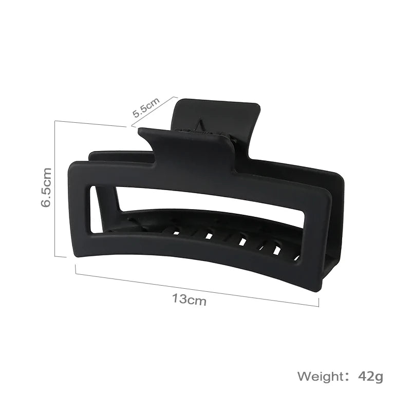 13CM Oversized Solid Color Square Frosted Shark Clip for Thick Hair Women Girls - Hot Sale Fashion Hair Accessories