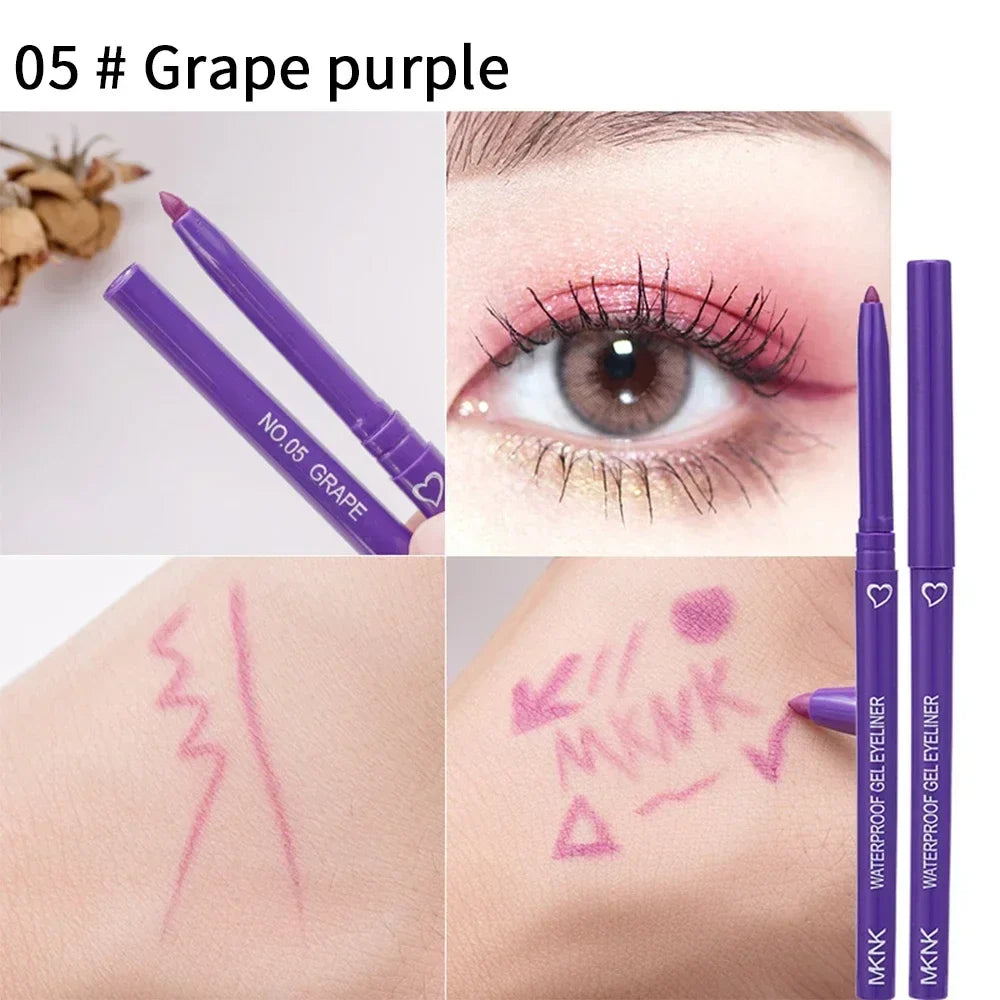 Waterproof Eyeliner Pen White Black Brown Long Lasting Quick-drying Pencil Not Blooming Liquid Eyeliner Gel Eyes Makeup Cosmetic