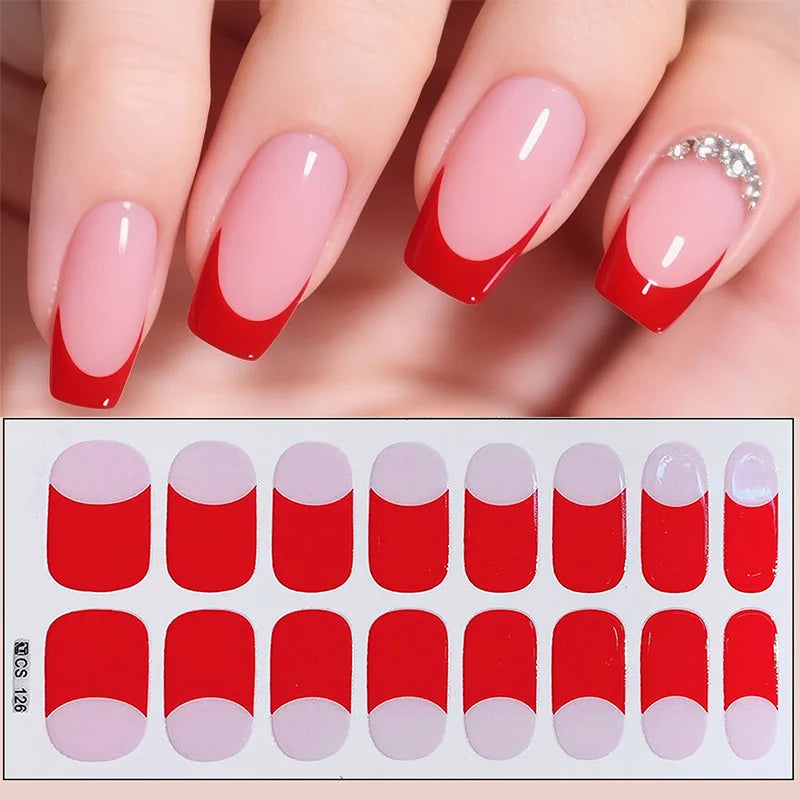 Full Cover Nail Stickers Fashion Nail Polish Nail Decoration Sparkling Glitter Self Adhesive Manicure Designer Nail Art Sticker
