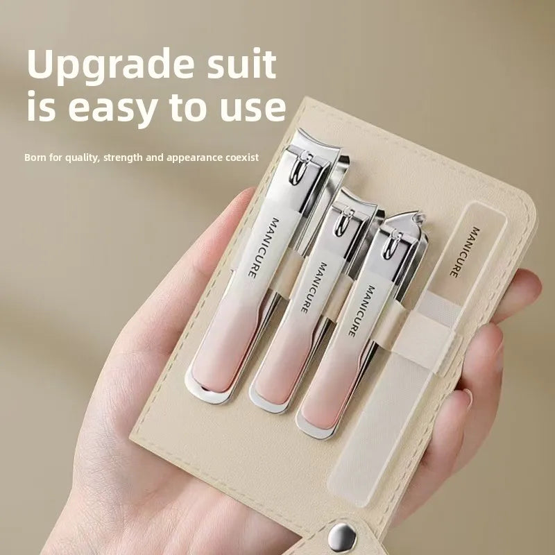 New Nail Clippers  with Rotating Leather Bag Professional Trimmer Pedicure Care Tools Manicure Set Home Care Gift