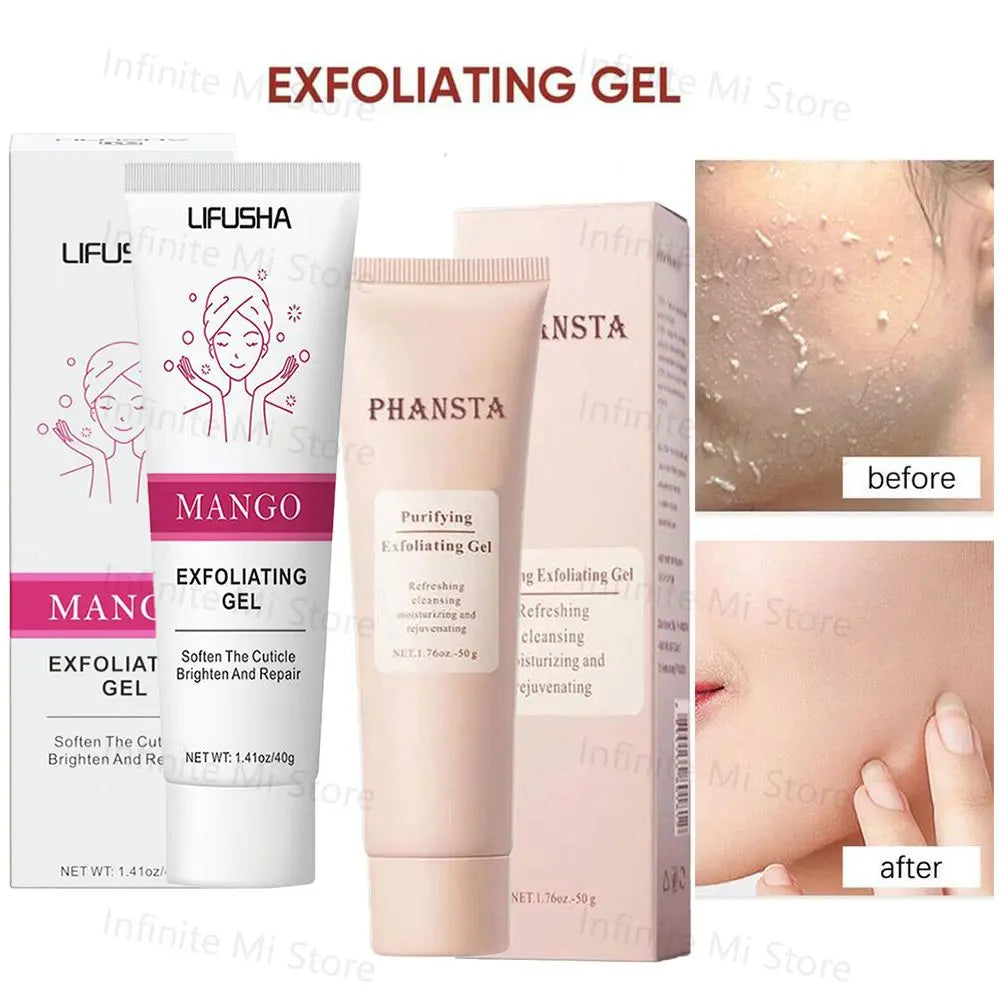 40g/50g Face Exfoliating Gel Deep Cleaning Pores Gentle Exfoliate Oil Control Smooth Soften Face Facial Scrub Skin Moisturizing