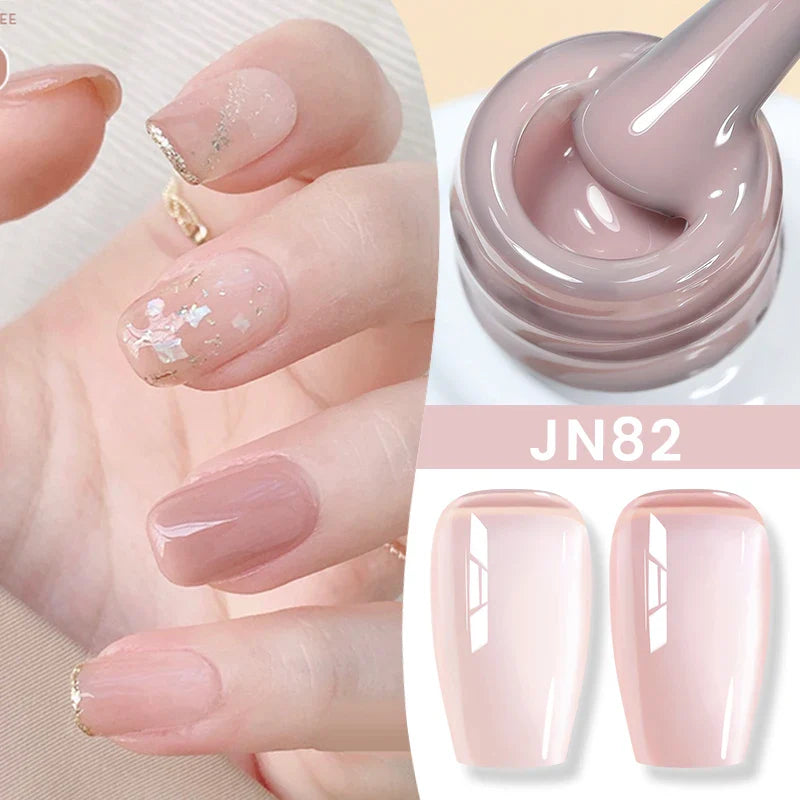 BORN PRETTY Jelly Nude Gel Nail Polish 10ml Light Pink Peach Translucent Color UV Light Cure Gel Varnish Nail Art DIY at Home