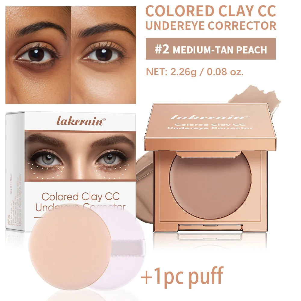 CC Full Coverage Undereye Color Corrector Matte Waterproof Nourishing Full Coverage Pressed Powder Foundation With Puff Makeup