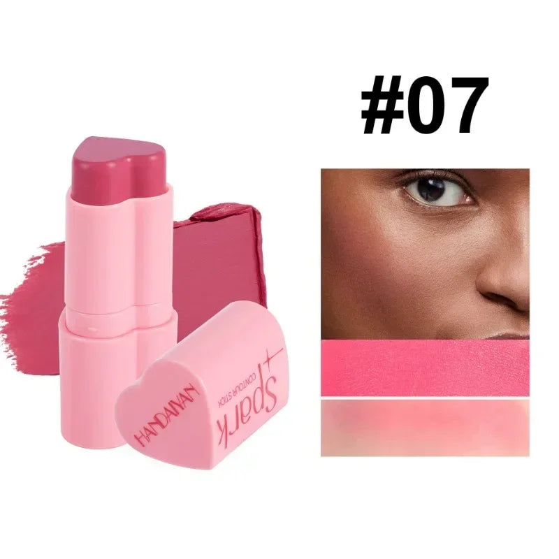 Functional Blush Stick Waterproof Easy Color Face Rouge Blusher Cream Lasting High Color Rendering Brightening Skin Tone Make Up