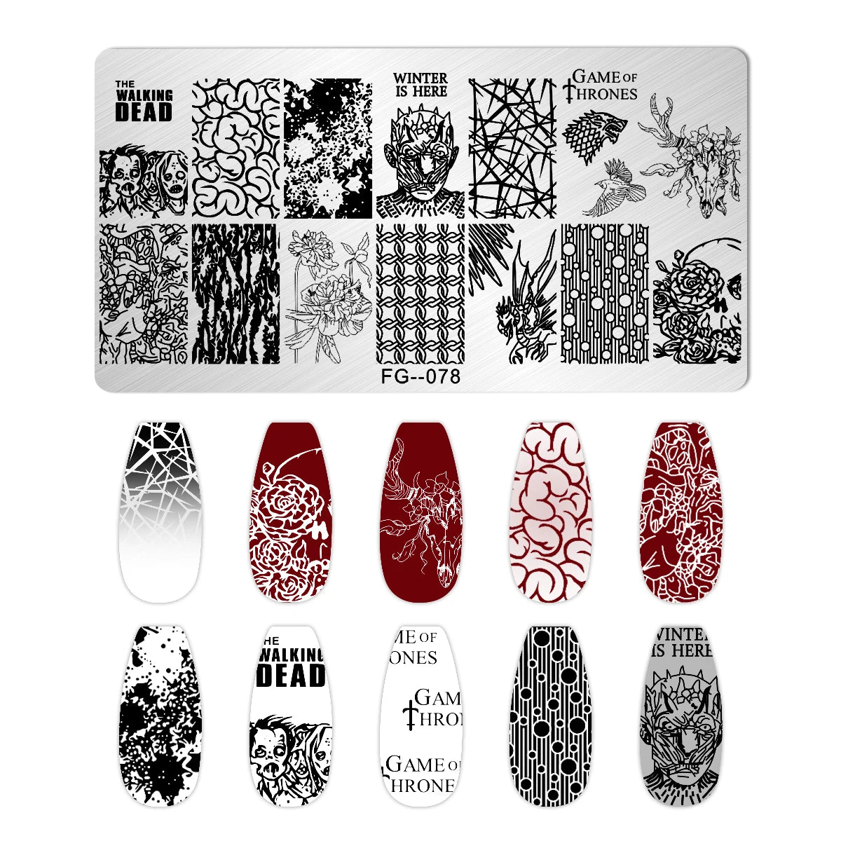 Cartoon Bear Nail Stamping Plates Fruit ice cream cake Floral Flower Leaf  Printing Stencil Nail Stamp Templates Nail Art Tools
