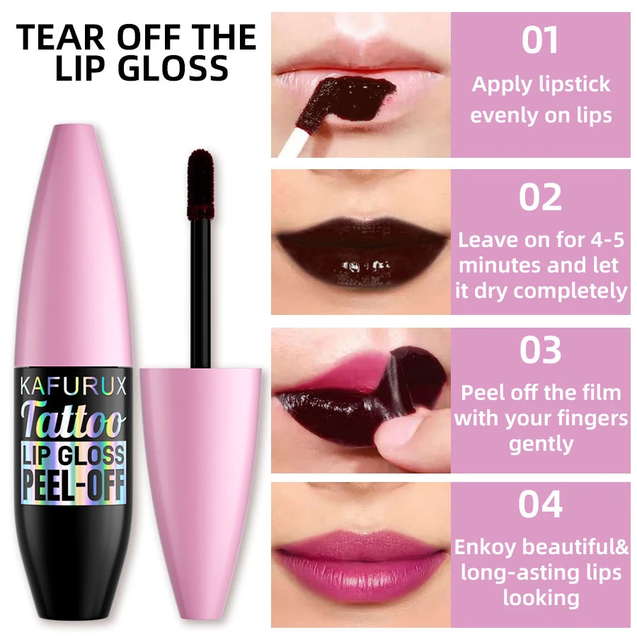 7 Color Waterproof Lip Liner Peel Off Lip Tint Long Lasting Matte Lip Gloss Red Pink Rose Contour Tear-off Lip Makeup Stian Cosm