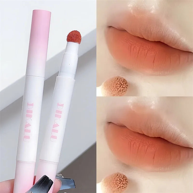Lip Gloss Cream Air Cushion Lips Cream Matte Brick Red Lip Glaze Mud Lipstick Pen Non-Stick Cup Female Lip Tint Korean Makeup