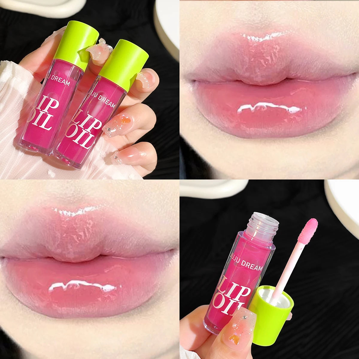 Candy-Colored Jelly Lip Oil with Glossy, Hydrating, Glass-Like Finish for Plump, Lush Lips; Lip Gloss for Layering