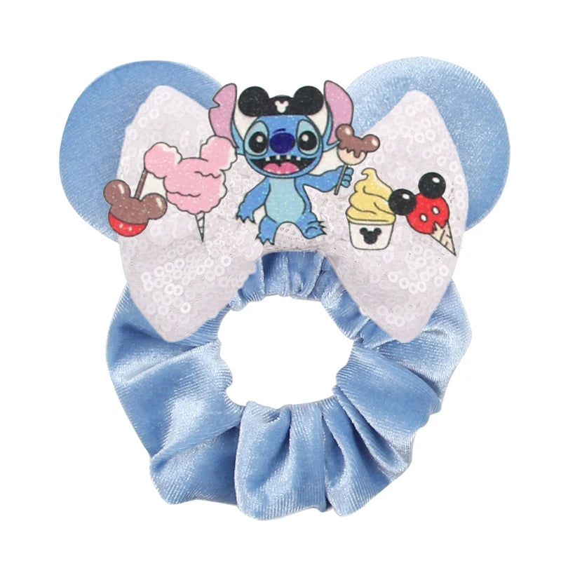 Women Ears Hair Scrunchies Velvet Hairbands For Girls Sequins Bows Headband Women Trip DIY Accessories Mouse Party Decor