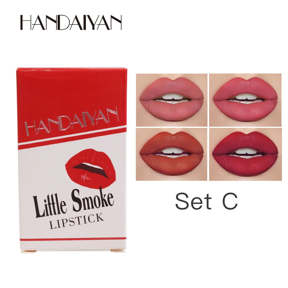 Handaiyan 4 colors Matte lipstick set velvet long-lasting non-fading women's Popular Hot Selling Makeup Lips cosmetics