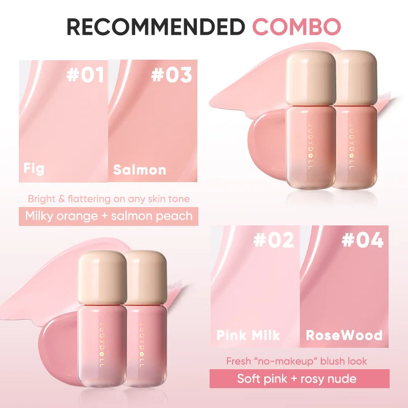 JUDYDOLL LIQUID BLUSH SERUM, Atmosphere-enhancing Contour & Brightening Liquid, Blush-expanding Shade, Watery Nude Tone