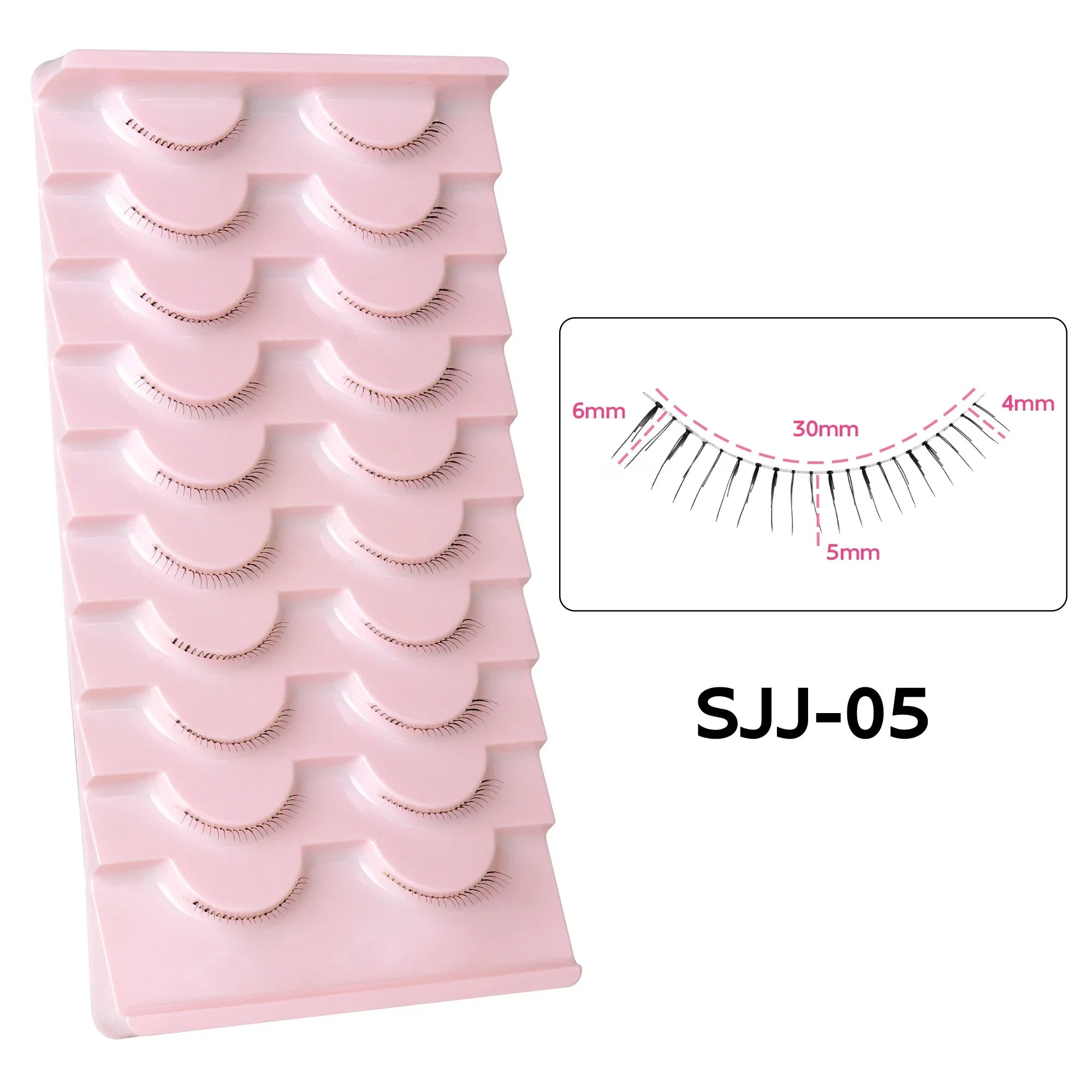 10Pairs Bottom Eyelashes Manga Lower Lashes Clear Band Wispy Small Flame Under Eye Lashes Korean Makeup Cosplay Tools