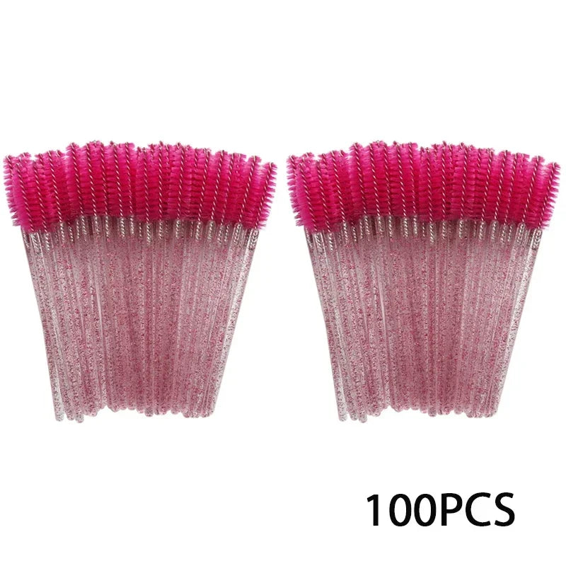 Wholesale 100PCS Mascara Spoolies Disposable Eyelash & Eyebrow Brushes for Salon, Extension & Makeup eyelash extension supplies