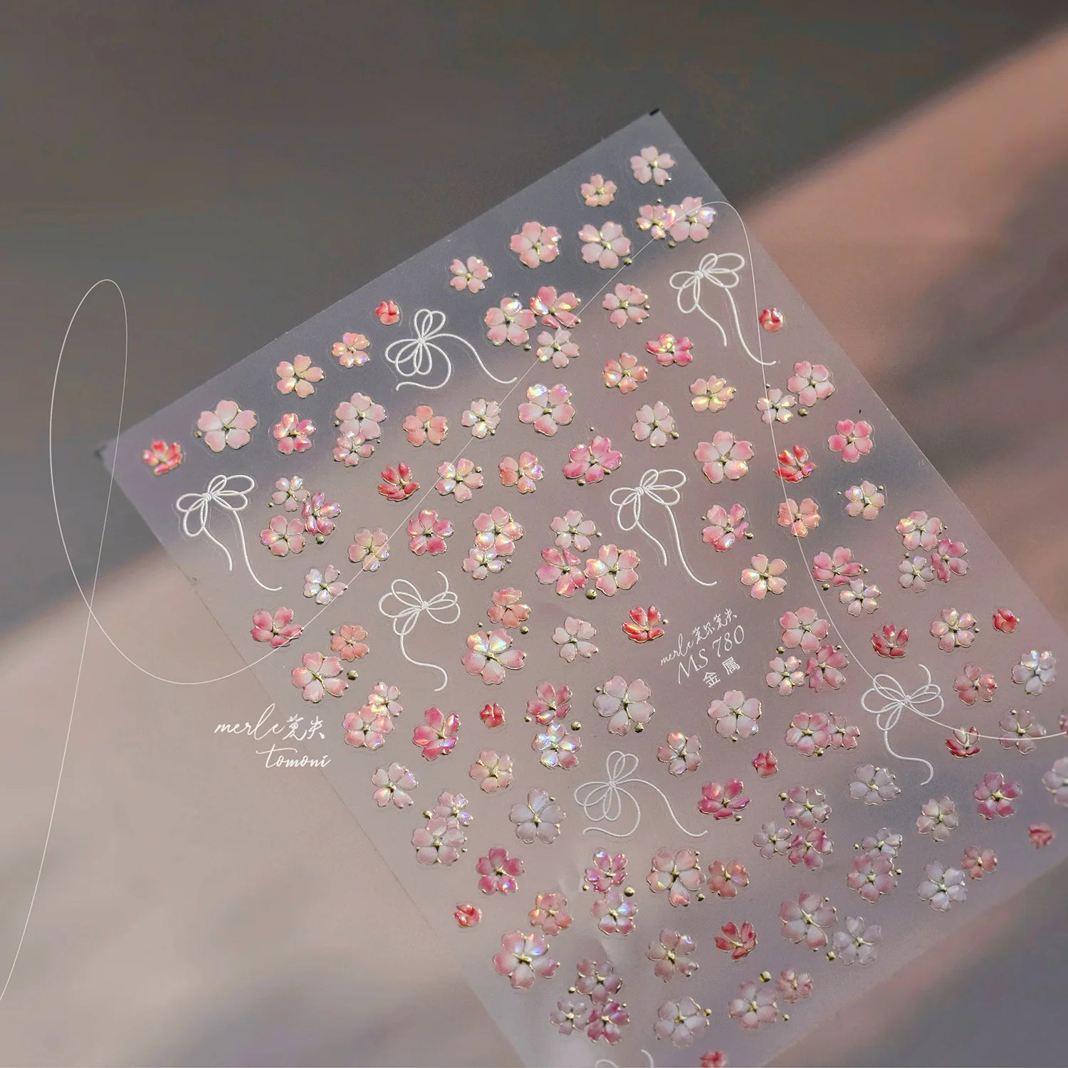 1pcs Dream Flower Window Shell Light Nail Art Stickers Japanese Flower Self Adhesive Stickers Press On Nails Decoration Decals