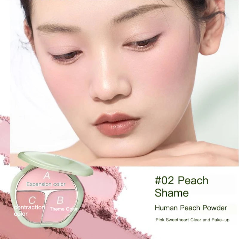 TIMAGE 3 Color Blusher Matte Powder Cheek Blush Natural Brightening  Rouge Plate Expansion Color  Milk Tea