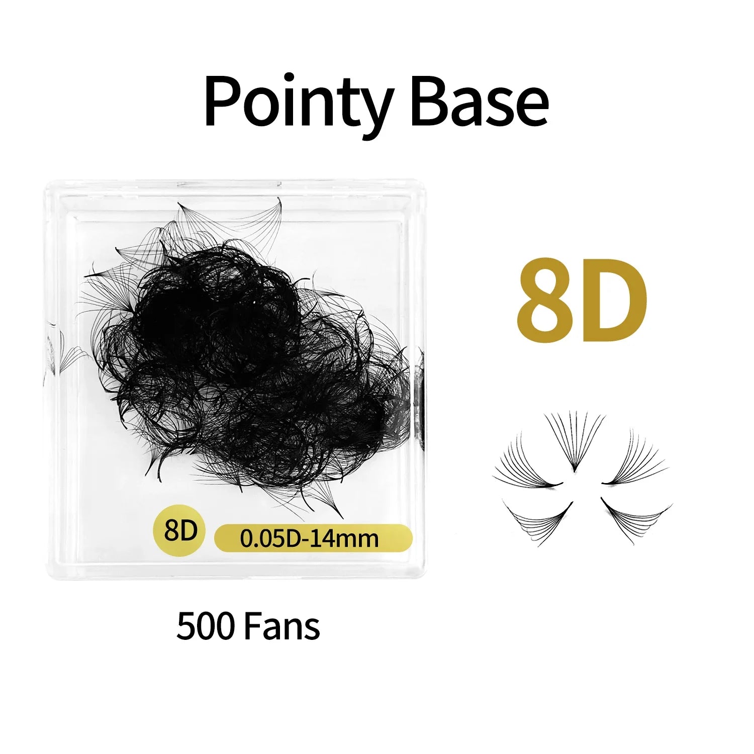 ABONNIE Loose 8D-20D Pointy Base Short Stem Premade Russian Volume Fans Faux Mink Premade Eyelash Extensions Makeup Cilios