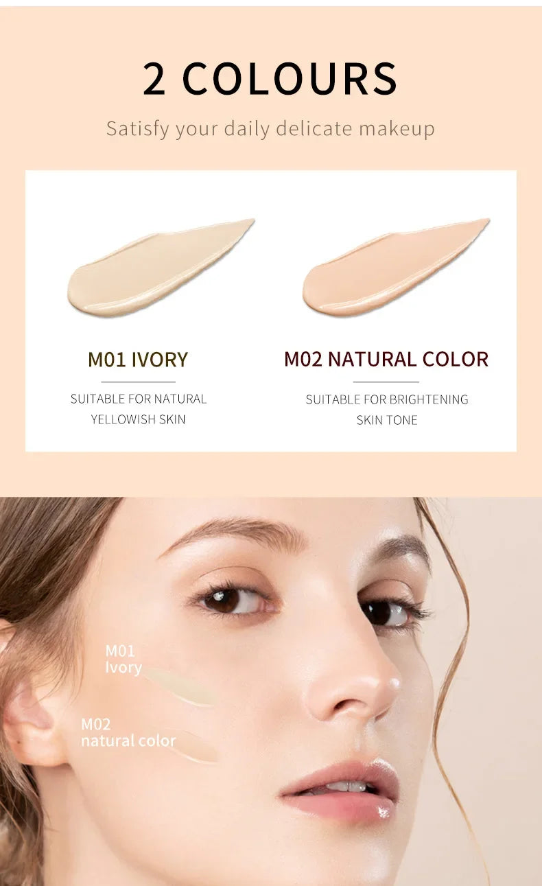 QIC Small Milk Bottle Liquid Foundation Concealer Moisturizing Clear Waterproof Natural Brightening Makeup for Face