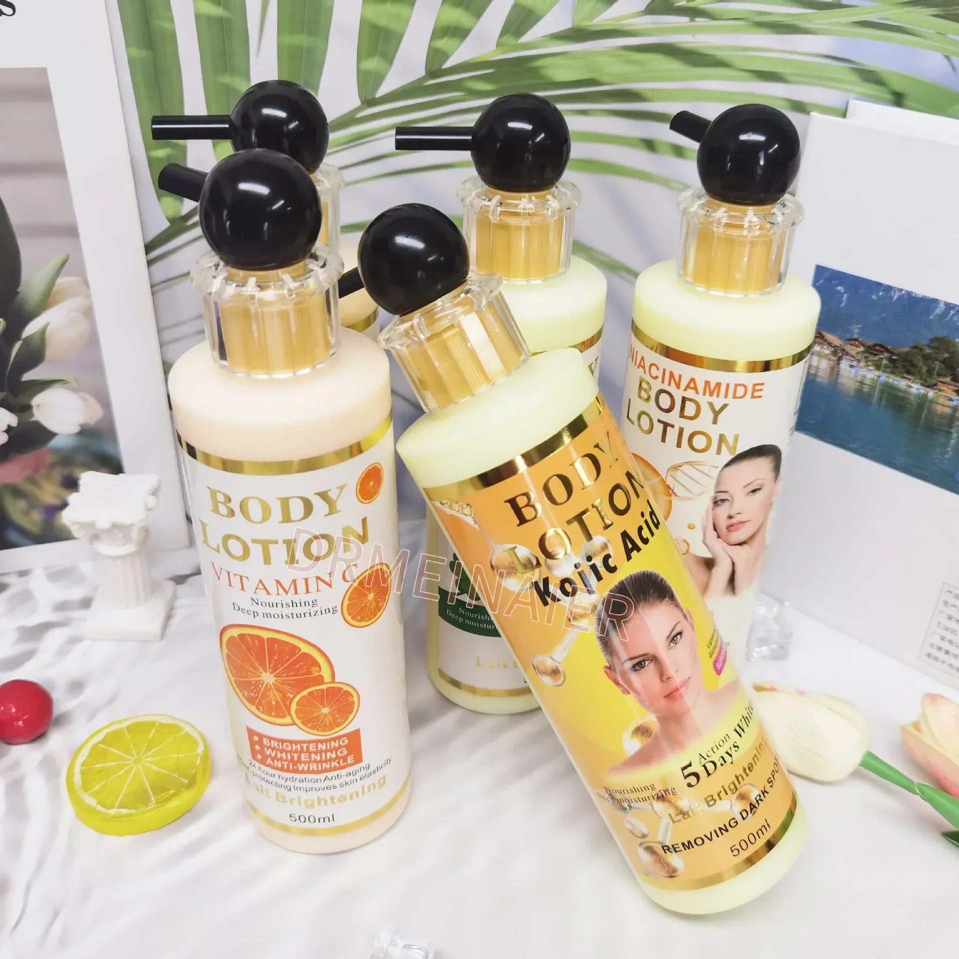 500ml Argan Whitening Body Lotion Moisturizing Refreshing and Not Greasy Body Cream Kojic Acid and Carrot Body Lotion