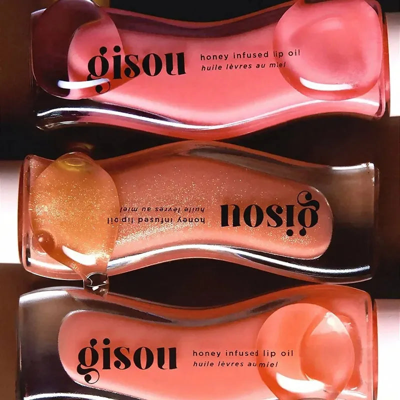 Gisou New Colors Full Range Of Long-lasting Moisturizing Raspberry Swirl Lip Oils Lip Gloss Care Lip Plumping Exfoliating Gloss
