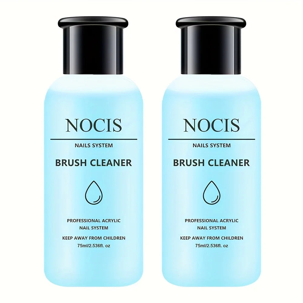 NOCIS 2pcs Acrylic Nail Brush Cleaner Acrylic Brush Cleaner Liquid, Nail Gel Brush Cleaner Nail Artist Acrylic Brush Cleaner