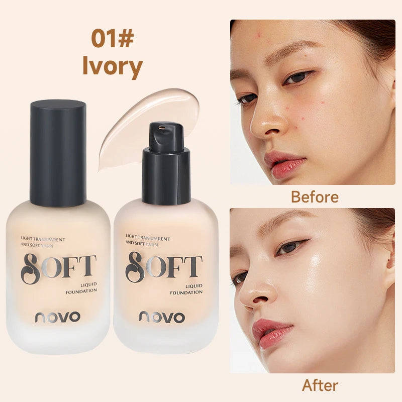 Hyaluronic Acid Liquid Foundation BB Cream-Matte Finish,Long-Lasting,  Hydrating, Oil Control, Waterproof, Covers  Blemishes