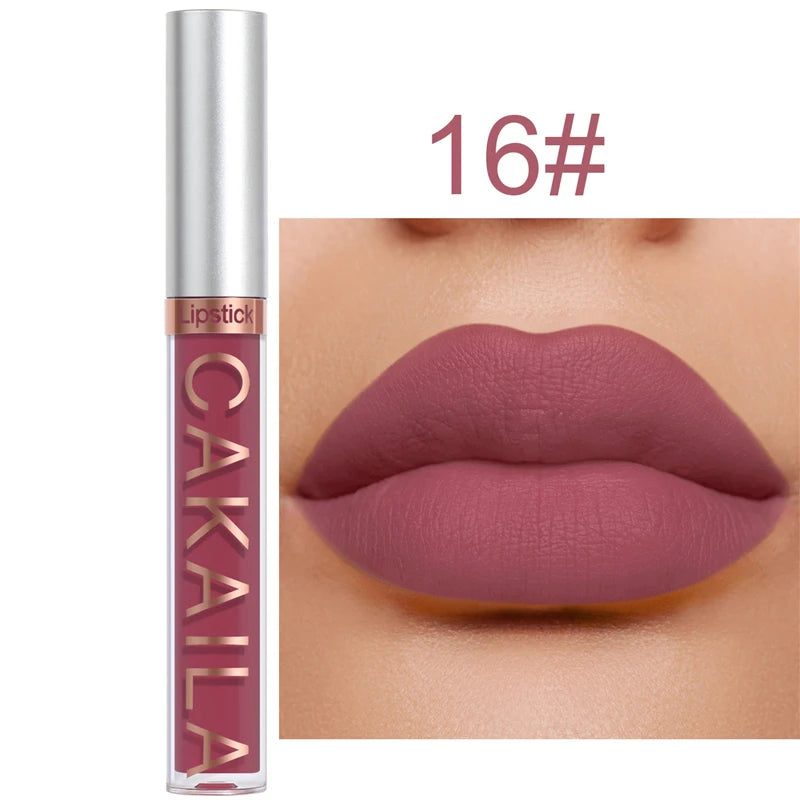 CAKAILA 18 Color Waterproof Matte Velvet Lip Glaze Lasting Silky Liquid Lipstick Not Easy To Fade Lip Gloss Makeup Sexy Lip Tint