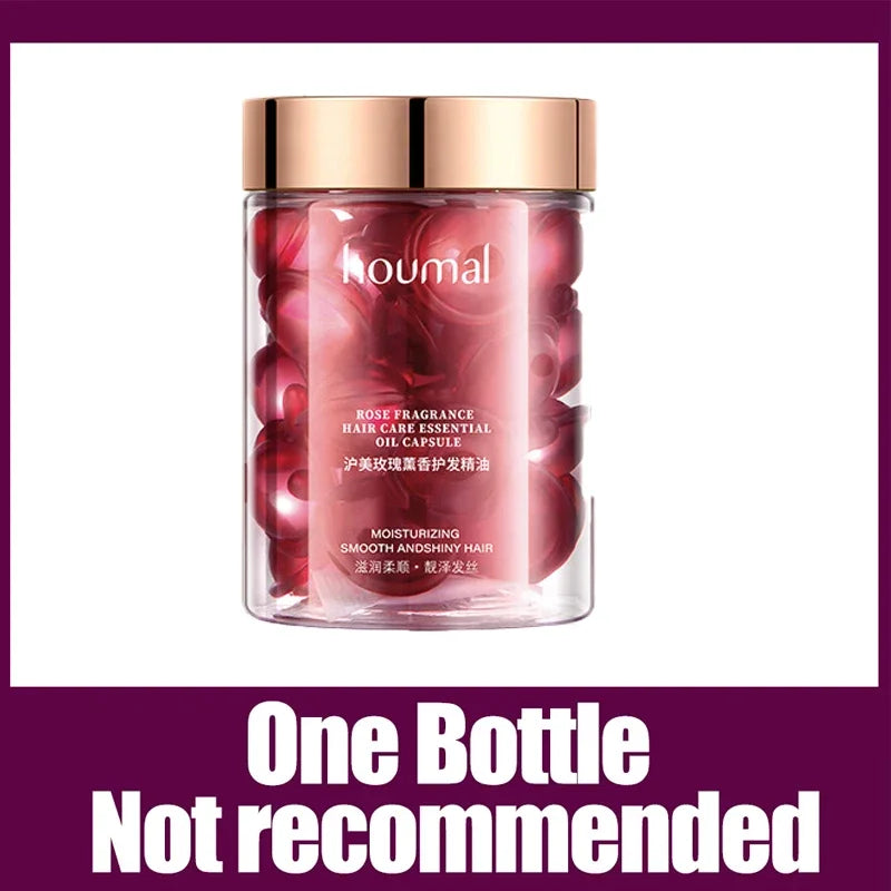 Rose Essential Oil Capsules Supple Dry Hair Keratin Plant Complex Oil Dry Damaged Hair Repair Female Hair Care Products