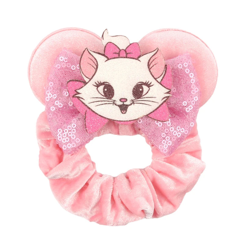 Women Ears Hair Scrunchies Velvet Hairbands For Girls Sequins Bows Headband Women Trip DIY Accessories Mouse Party Decor