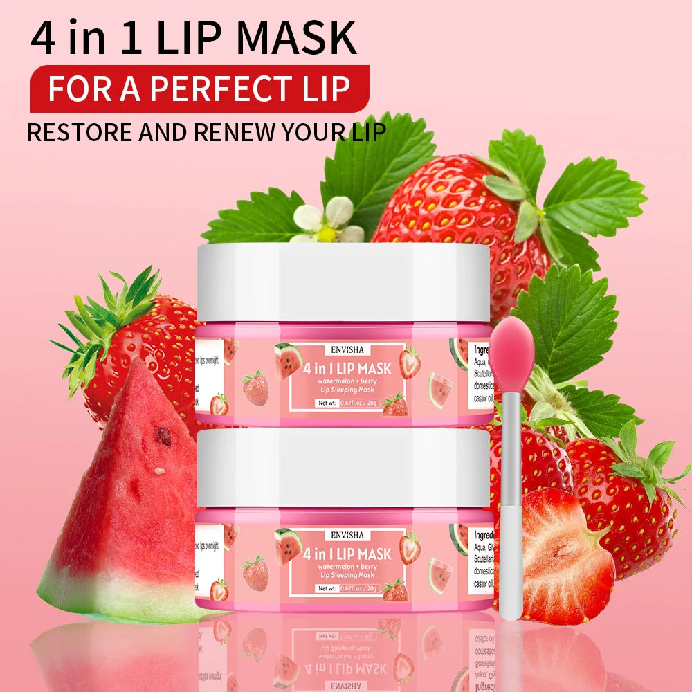ENVISHA Beauty Health Lip Mask Skin Care Sleep Hydrated Maintenance Lip Scrub Cream Anti Drying Nourish Protect Exfoliating