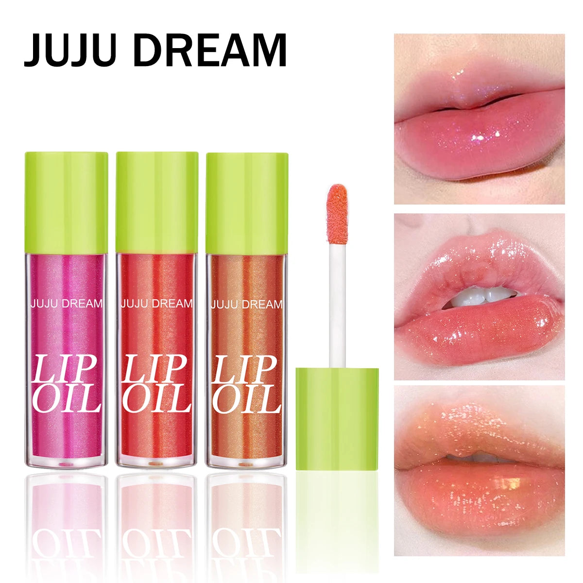 Candy-Colored Jelly Lip Oil with Glossy, Hydrating, Glass-Like Finish for Plump, Lush Lips; Lip Gloss for Layering