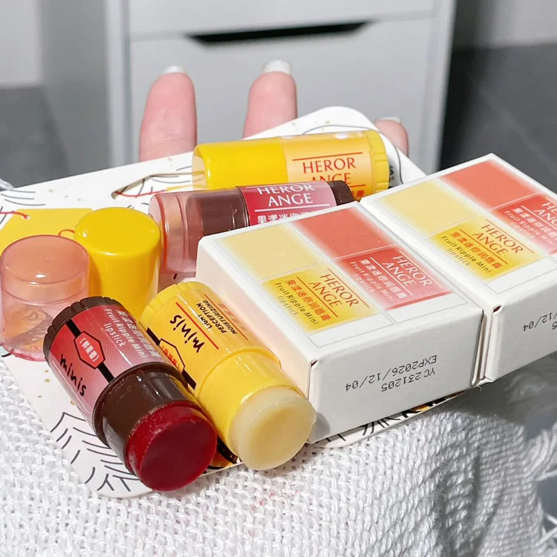 Honey Fruit Mini Lip Balm Moisturizing Nourishing Anti-wrinkle Lip Care Mask Anti-cracking Smooth Lips Sleep Fine Lines Lip Balm