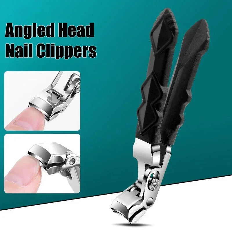 Curved Nail Scissors Stainless Steel Large Opening Toenail Scissors Elderly Angle Cutter Trimmer Manicure Nail Scissors