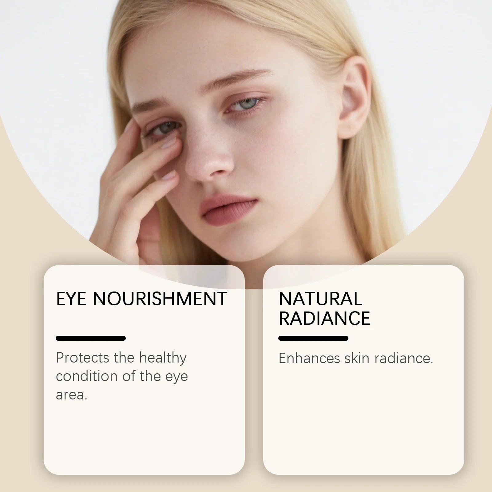Castor Oil Eye Essence Dark Circles Eye Bags Anti-Puffiness Lift Firm Ball Massage Reduce Fine Lines Deep Nourish Eye Care Serum