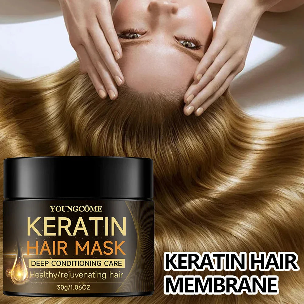 Keratin Hair Mask Professional  Repair Damaged Hair Restore Shine Hair Mask Promotes Hair Growth Fights Dandruff & Dry Scalp