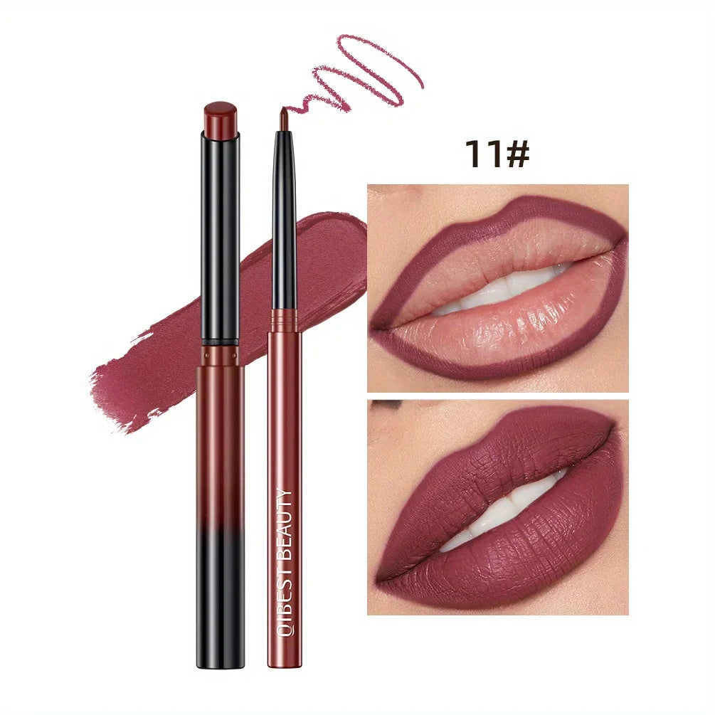 1+1 Matte Lip Set Matte Lipstick&Lip Liner Color Rendering Long Lasting Waterproof Valentine's Day Gifts Contain Plant Squalene
