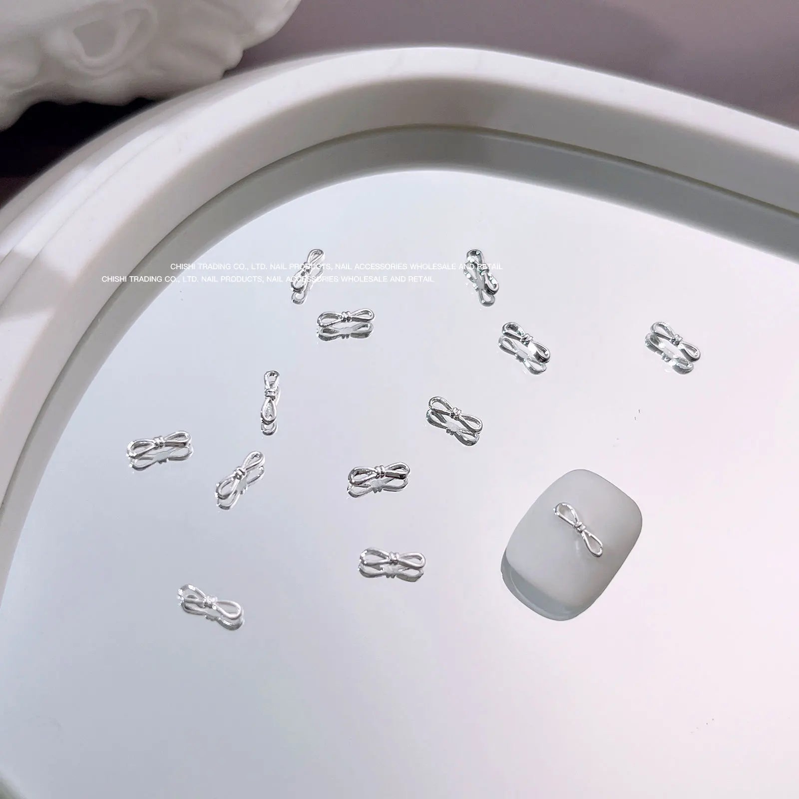 10Pcs Mini Hollow Butterfly Knotbow Nail Art Charms 3D Metal Silver/Gold Alloy Nail Art Decoration DIY Nail Accessories