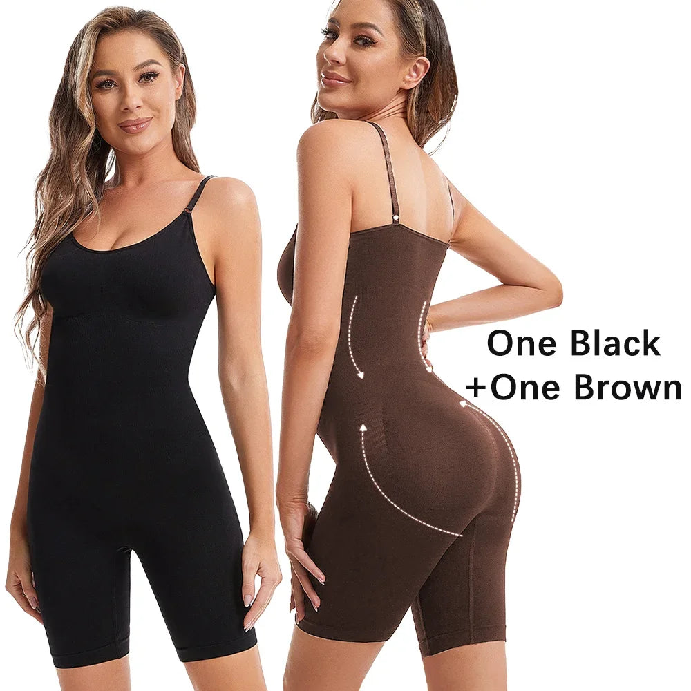 Seamless Women Bodysuit Butt Lifter Shapewear Waist Trainer Body Shaper Strappy-Back Chest Enhancing Corrective Underwear Corset